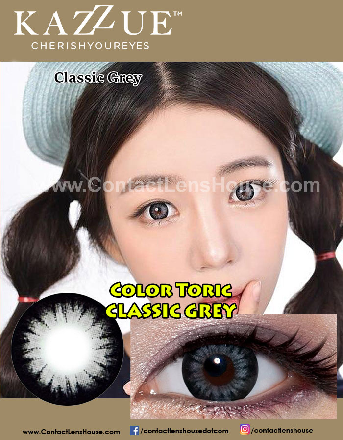 Classic Grey colored toric lenses for astigmatism