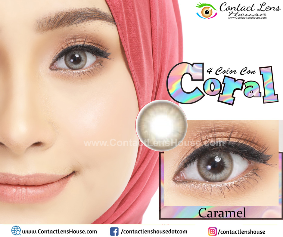 Coral 4 Tone Caramel Contact Lenses