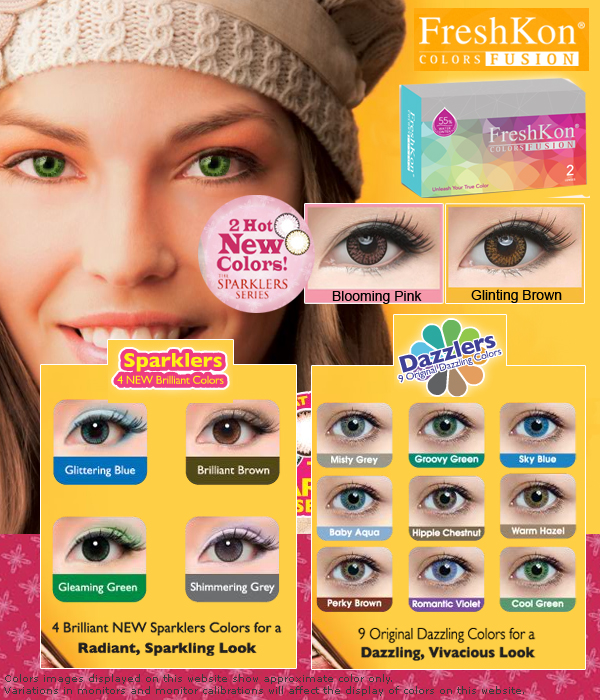 Contact Lenses Colour Chart