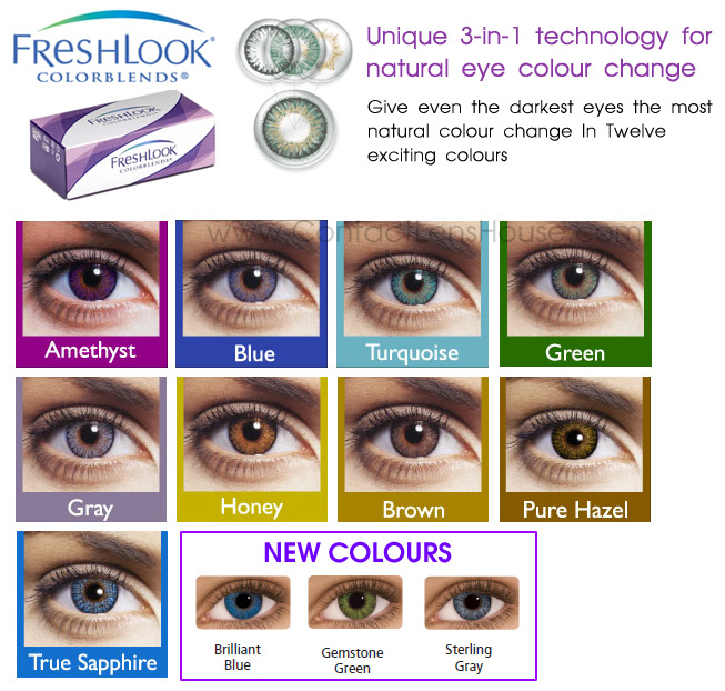 Illusion Contact Lenses Color Chart