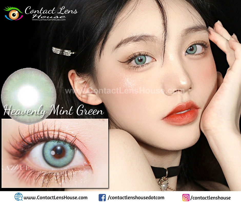 Heavenly Mint Green colored contacts lens