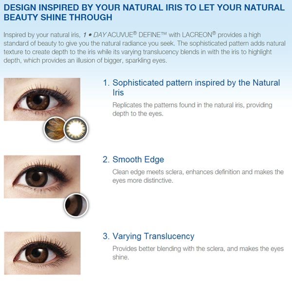 1Day Acuvue Define Daily disposable Contact Lenses