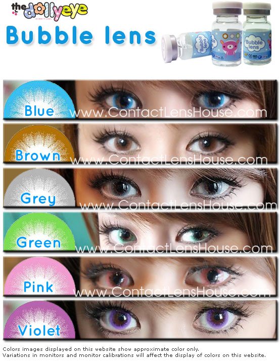 Bubble colour contact lenses